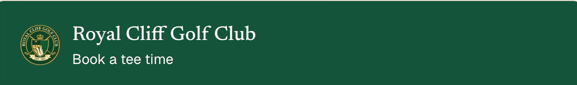 The club's booking page header: Book a tee time